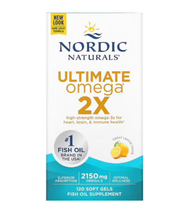 Nordic Naturals, Ultimate Omega 2X, Lemon, 2,150 mg, 120 Soft Gels (1,075 mg per Soft Gel)