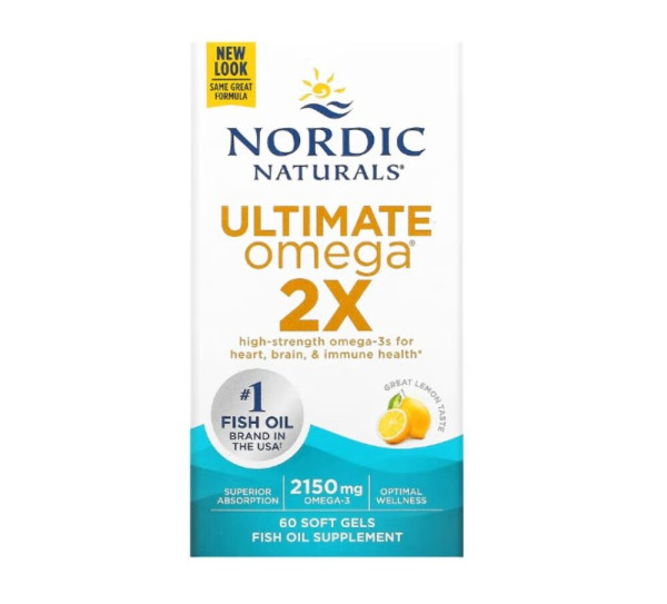 Nordic Naturals, Ultimate Omega 2X, Lemon, 2,150 mg, 60 Softgels (1,075 mg per Soft Gel)