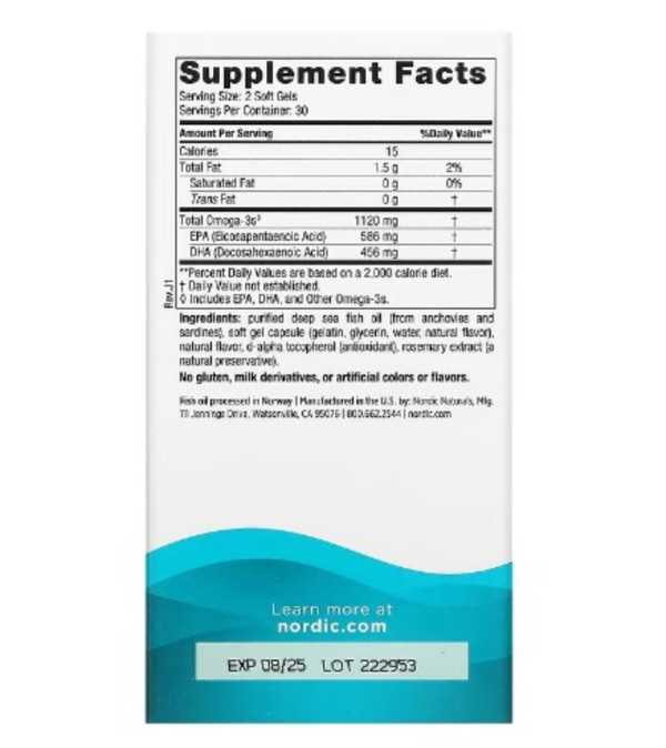 Nordic Naturals, Ultimate Omega 2X, Strawberry, 1,120 mg, 60 Mini Soft Gels (560 mg per Soft Gel)
