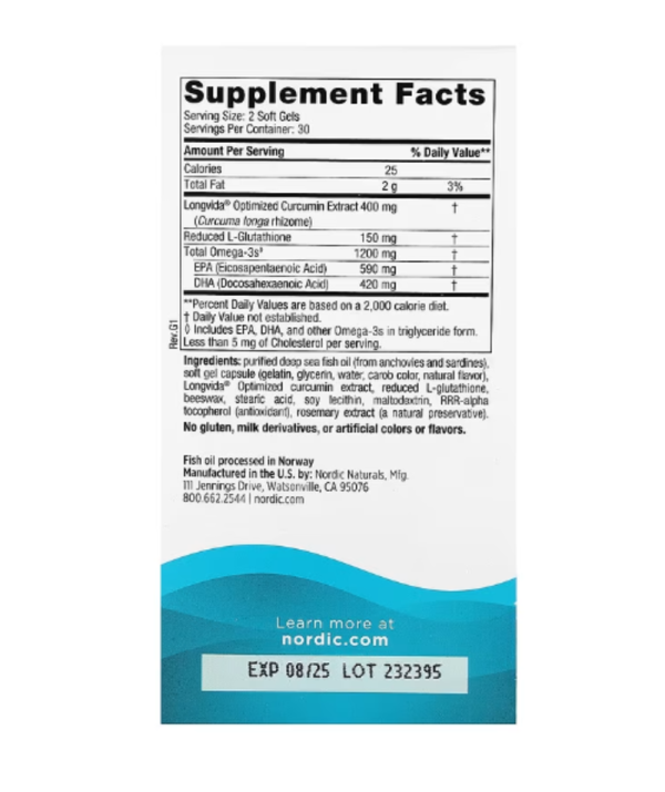 Nordic Naturals, Ultimate Omega + Curcumin, 60 Soft Gels