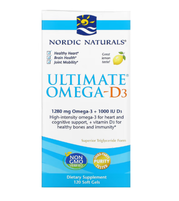 Nordic Naturals, Ultimate Omega-D3, Lemon, 120 Soft Gels