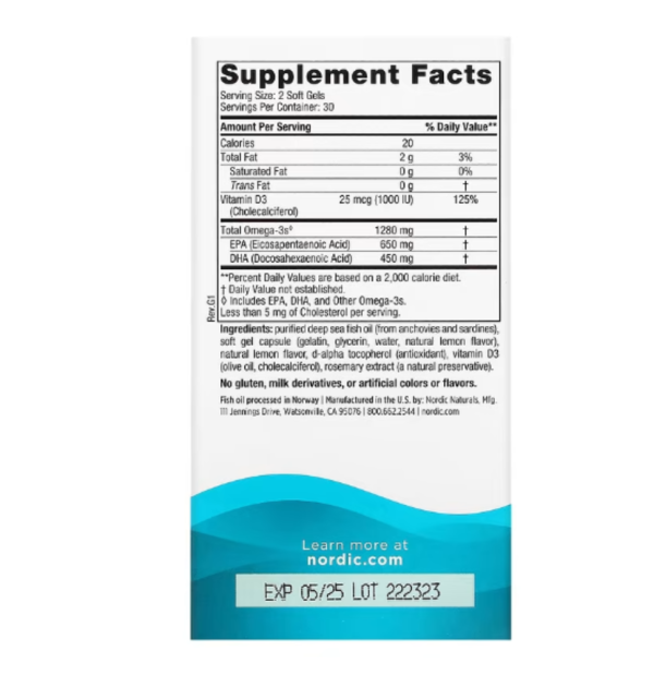 Nordic Naturals, Ultimate Omega-D3, Lemon, 60 Soft Gels