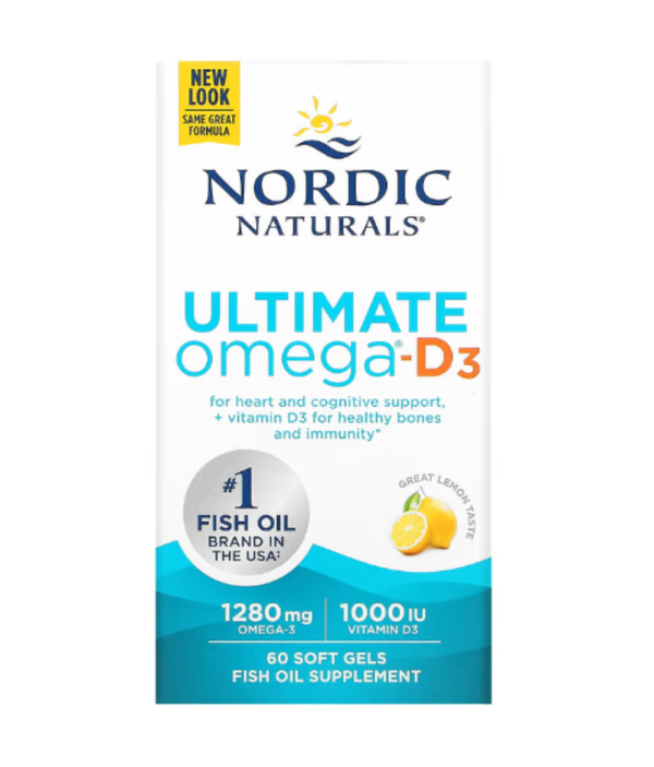 Nordic Naturals, Ultimate Omega-D3, Lemon, 60 Soft Gels