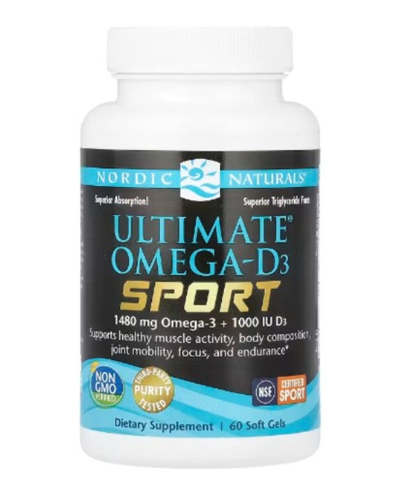 Nordic Naturals, Ultimate Omega-D3 Sport, 60 Soft Gels