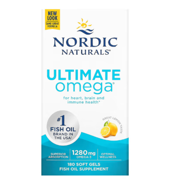 Nordic Naturals, Ultimate Omega, Lemon, 1,280 mg, 180 Soft Gels (640 mg per Soft Gel)