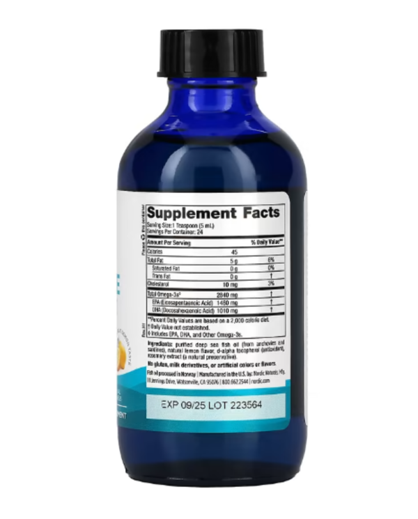 Nordic Naturals, Ultimate Omega, Lemon, 2,840 mg, 4 fl oz (119 ml)