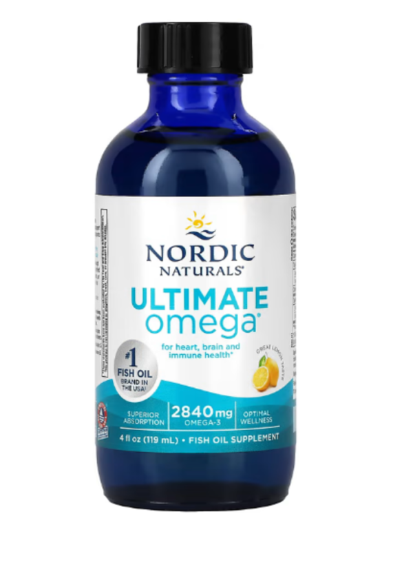 Nordic Naturals, Ultimate Omega, Lemon, 2,840 mg, 4 fl oz (119 ml)