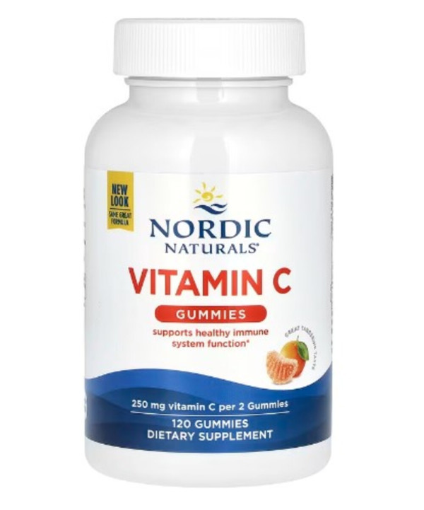 Nordic Naturals, Vitamin C Gummies, Tart Tangerine, 250 mg, 120 Gummies (125 mg per Gummy)