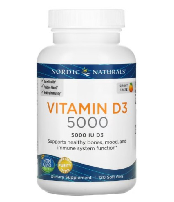 Nordic Naturals, Vitamin D3 5000, Orange, 5,000 IU, 120 Soft Gels