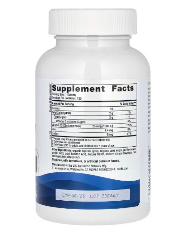 Nordic Naturals, Vitamin D3 Gummies, Wild Berry, 1,000 IU, 120 Gummies