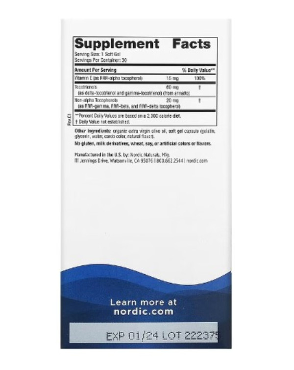 Nordic Naturals, Vitamin E Complex, 30 Soft Gels