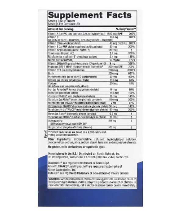 Nordic Naturals, Women's Multivitamin, Extra Strength, 60 Tablets