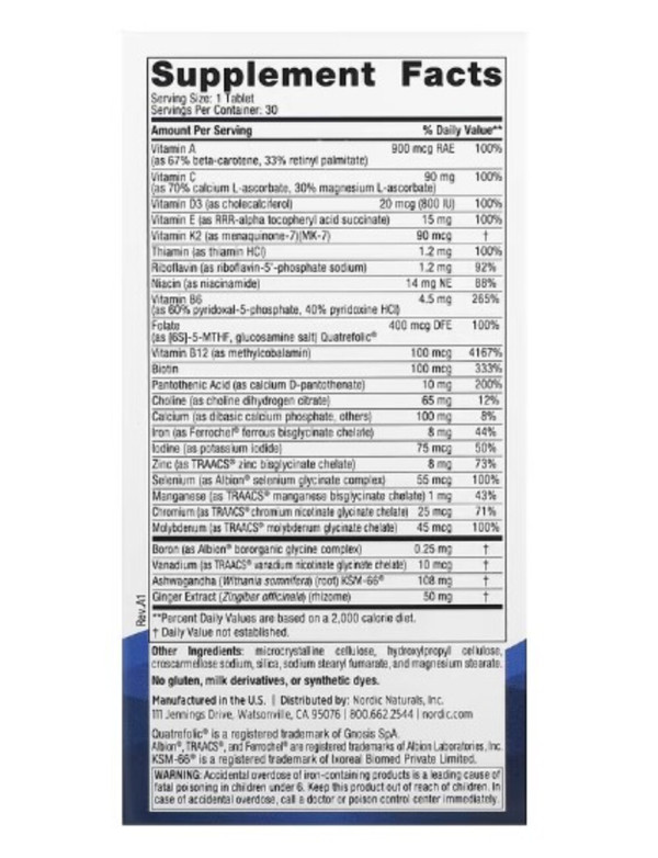 Nordic Naturals, Women's Multivitamin, One Daily, 30 Tablets