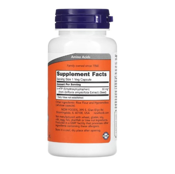 NOW Foods, 5-HTP, 50 mg, 90 Veg Capsules