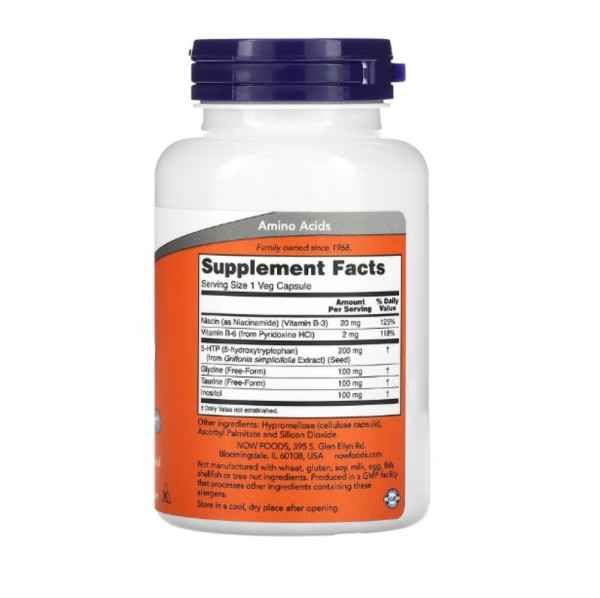 NOW Foods, 5-HTP, Double Strength, 200 mg, 120 Veg Capsules