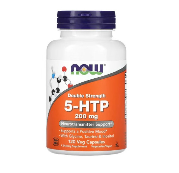NOW Foods, 5-HTP, Double Strength, 200 mg, 120 Veg Capsules