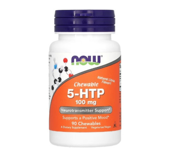 NOW Foods, 5-HTP, Natural Citrus, 100 mg, 90 Chewables