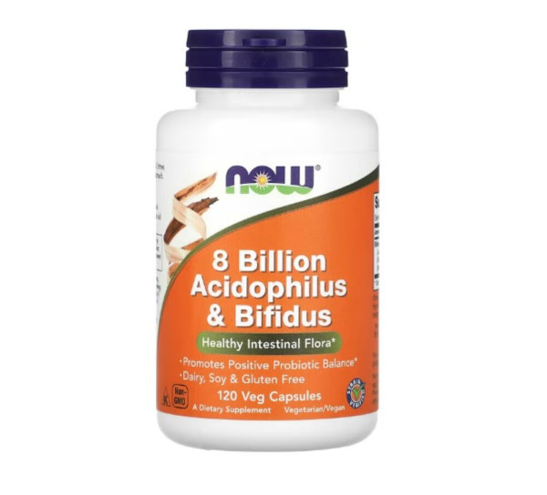 NOW Foods, 8 Billion Acidophilus & Bifidus, 120 Veg Capsules