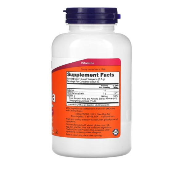 NOW Foods, Acerola 4:1 Extract Powder, 6 oz (170 g)