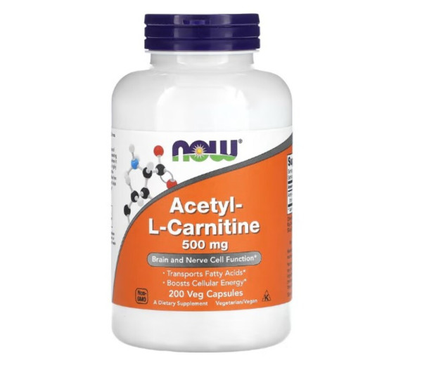 NOW Foods, Acetyl-L-Carnitine, 500 mg, 200 Veg Capsules