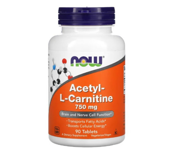 Now Foods, Acetyl-L Carnitine, 750 mg, 90 Tablets