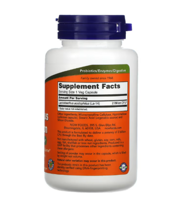 NOW Foods, Acidophilus, Two Billion, 100 Veg Capsules