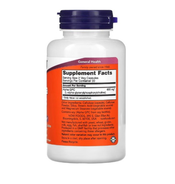Now Foods, Alpha GPC, 300 mg, 60 Vcaps