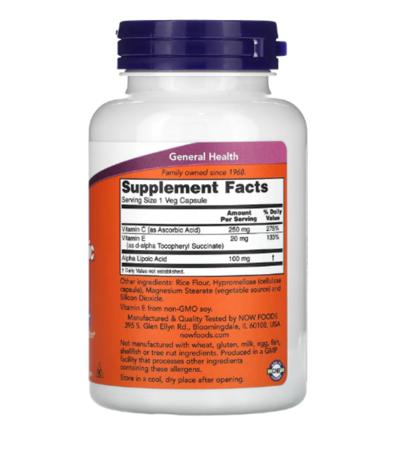 Now Foods, Alpha Lipoic Acid, 100 mg, 120 Vcaps