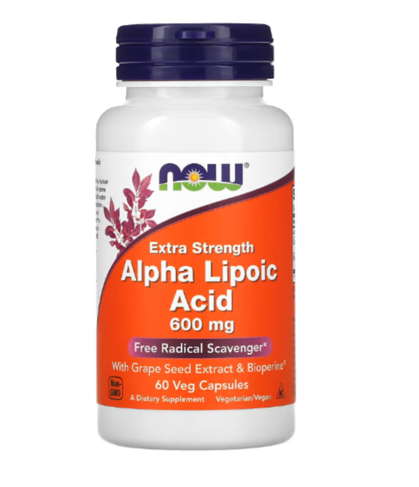 NOW Foods, Alpha Lipoic Acid, Extra Strength, 600 mg, 60 Veg Capsules