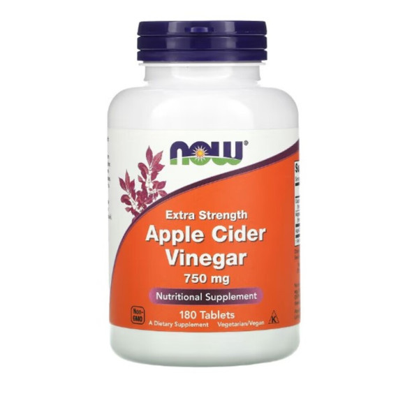 NOW Foods, Apple Cider Vinegar, Extra Strength, 750 mg, 180 Tablets