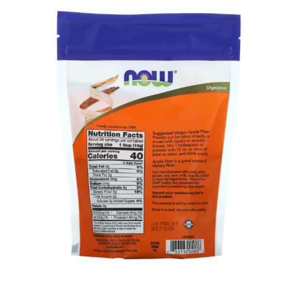NOW Foods, Apple Fiber, Pure Powder, 12 oz (340 g)