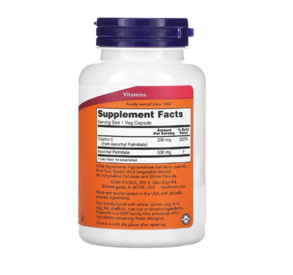 NOW Foods, Ascorbyl Palmitate, 500 mg, 100 Veg Capsules