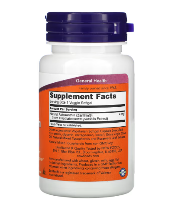 Now Foods, Astaxanthin, 4 mg, 60 Veggie Softgels