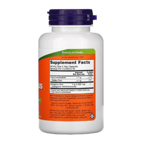 NOW Foods, Astragalus, 500 mg, 100 Veg Capsules