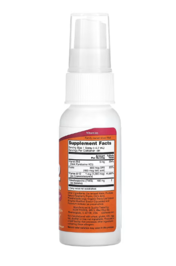 NOW Foods, B-12 Liposomal Spray, 1,000 mcg, 2 fl oz (59 ml)