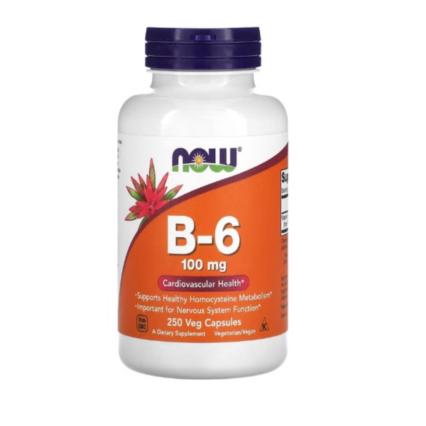 Now Foods, B-6, 100 mg, 250 Capsules
