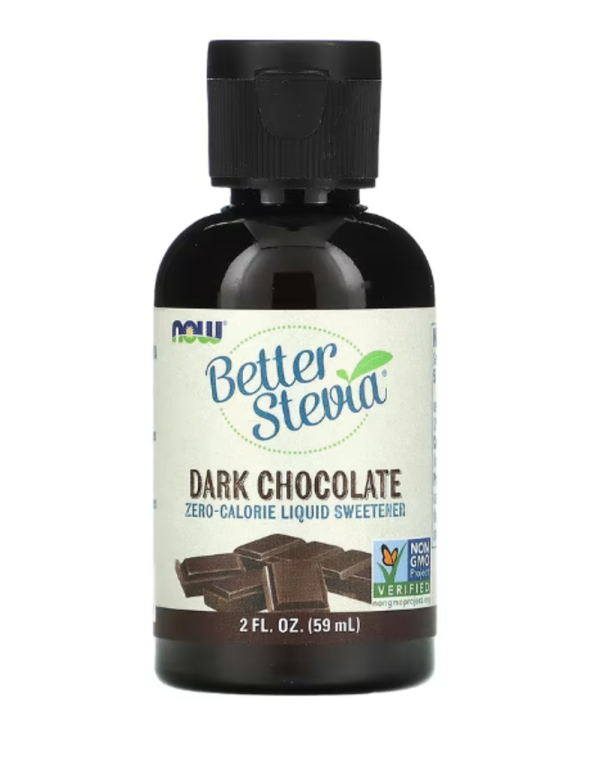 NOW Foods, Better Stevia, Zero-Calorie Liquid Sweetener, Dark Chocolate, 2 fl oz (59 ml)