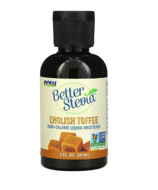 NOW Foods, Better Stevia, Zero-Calorie Liquid Sweetener, English Toffee, 2 fl oz (59 ml)