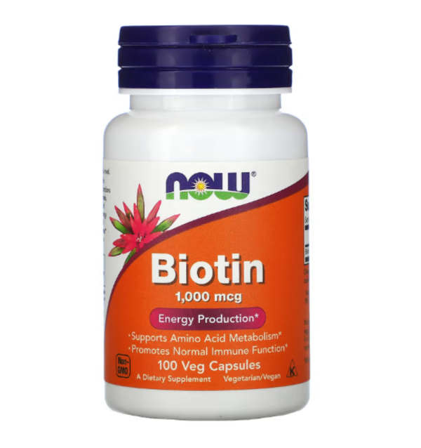NOW Foods, Biotin, 1,000 mcg, 100 Veg Capsules