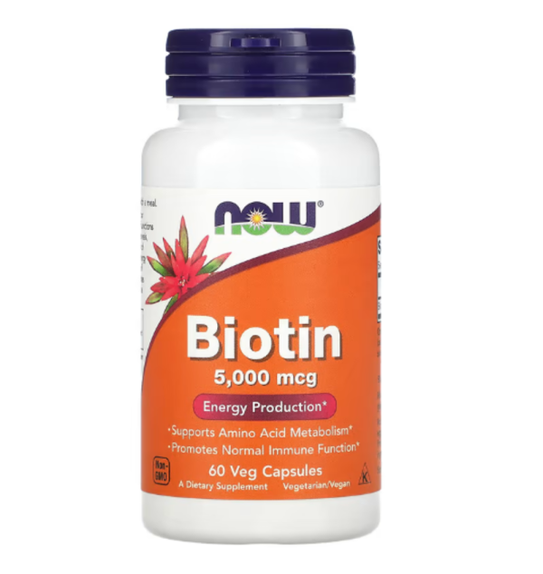 NOW Foods, Biotin, 5,000 mcg, 60 Veg Capsules
