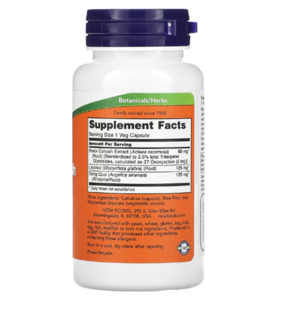 Now Foods, Black Cohosh Root, 80 mg, 90 Veg Capsules