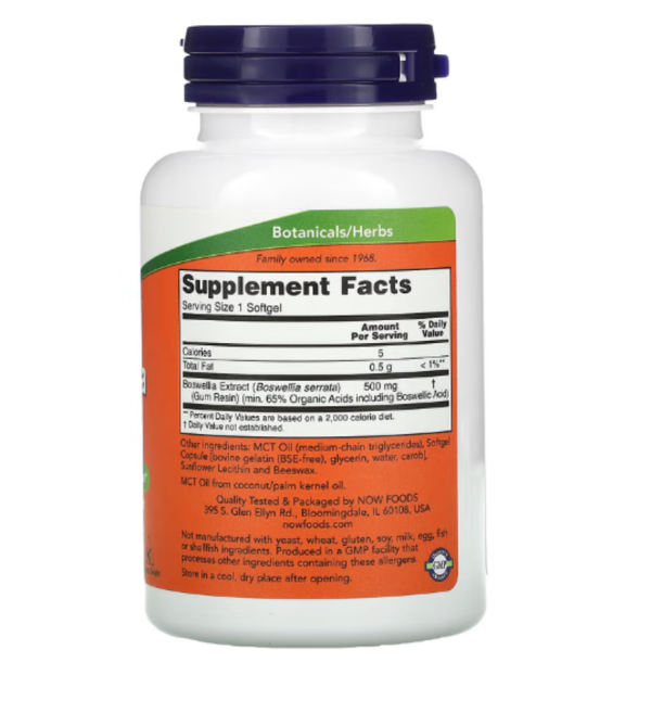 NOW Foods, Boswellia Extract, 500 mg, 90 Softgels