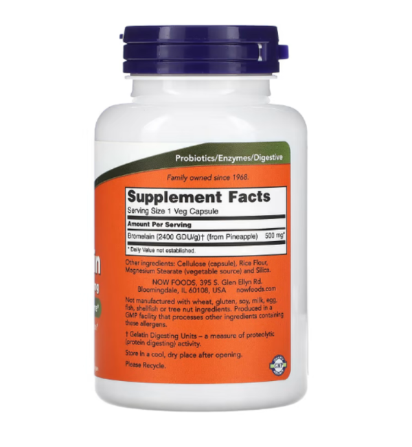NOW Foods, Bromelain, 500 mg, 120 Veg Capsules
