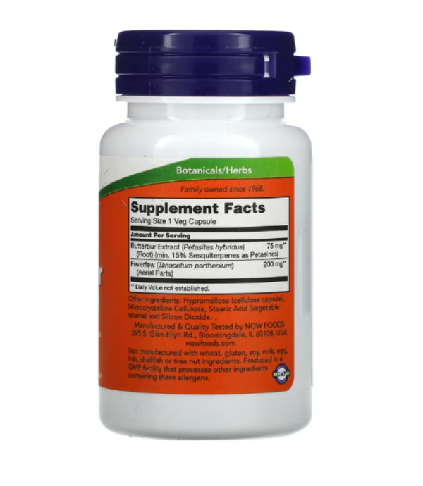 Now Foods, Butterbur, 60 Veggie Caps