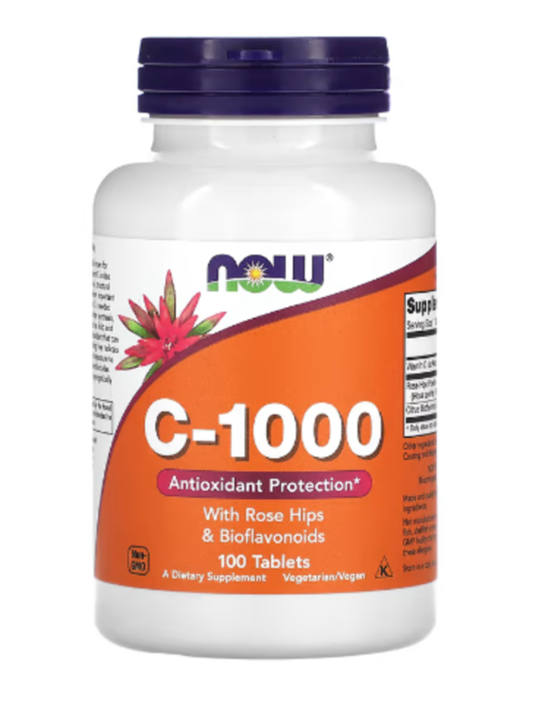 NOW Foods, C-1000, With Rose Hips and Bioflavonoids, 100 Tablets