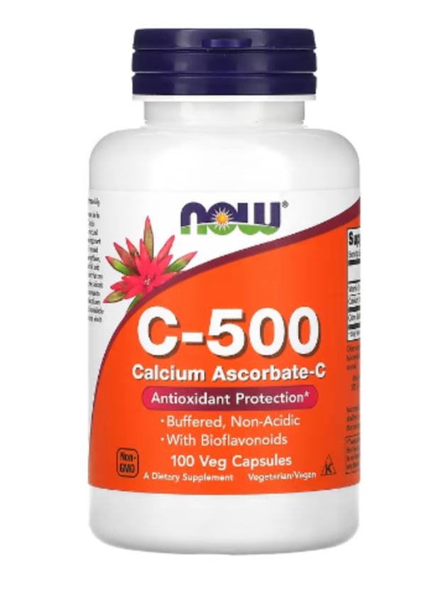 NOW Foods, C-500, Calcium Ascorbate-C, 100 Veg Capsules
