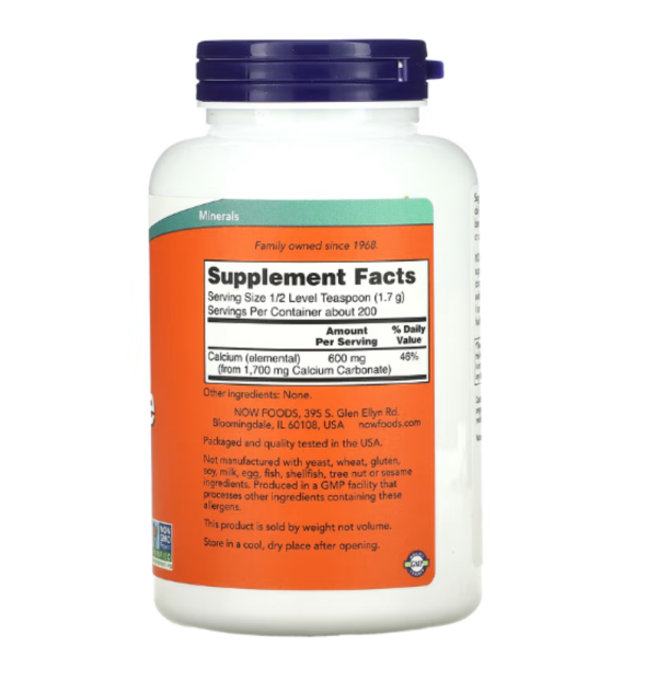 NOW Foods, Calcium Carbonate Pure Powder, 12 oz (340 g)