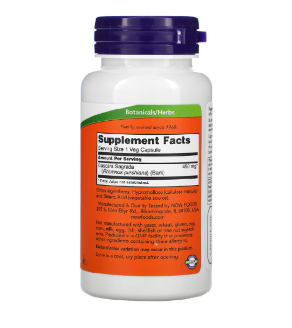 NOW Foods, Cascara Sagrada, 450 mg, 100 Veg Capsules