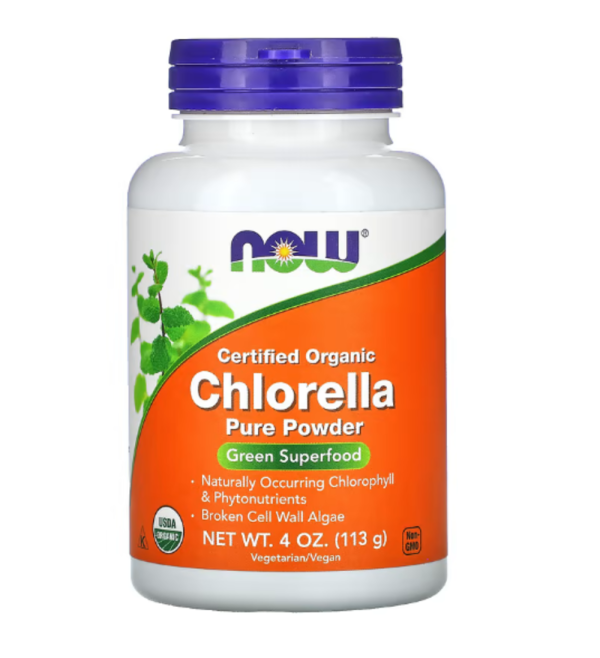 NOW Foods, Certified Organic Chlorella, Pure Powder, 4 oz (113 g)