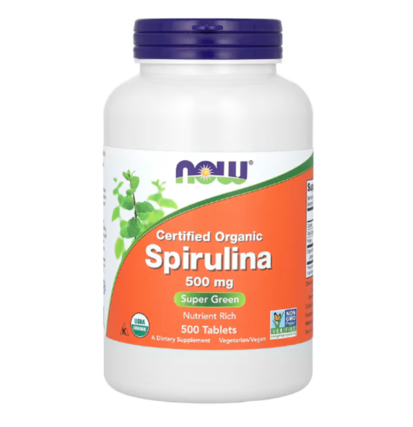 NOW Foods, Certified Organic Spirulina, 500 mg, 500 Tablets